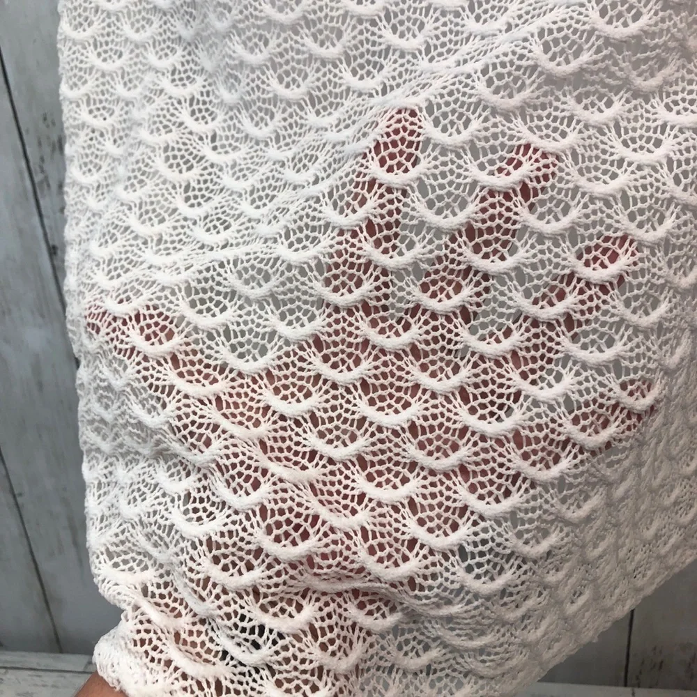 Adrianna Papell Crocheted Lace White Sleeveless Sheath Dress - Picture 2 of 12